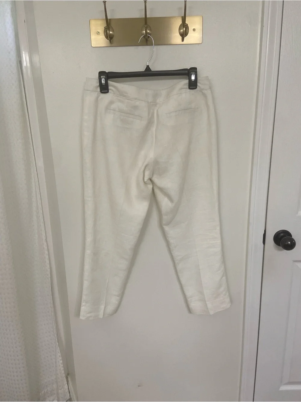 Banana Republic Women’s 6P White 100% Linen Pants Petite Straight Leg Lined